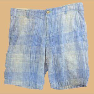 Tommy Bahama Mens Relax Blue Linen Shorts 33